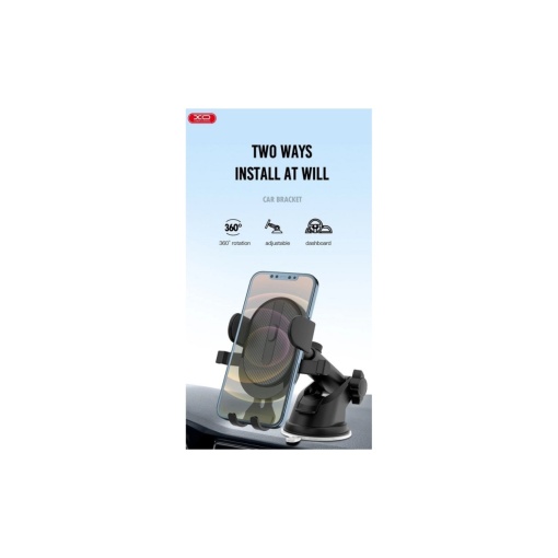 Suport telefon premium auto 2 in 1 prindere ventuza si grila - Img 2
