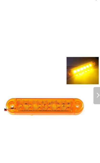 Lampa Laterala cu Led, lumina portocalie, Gabarit, 12V -24V, 6 SMD, Resistenta La Apa, 5+1 GRATIS - Img 2