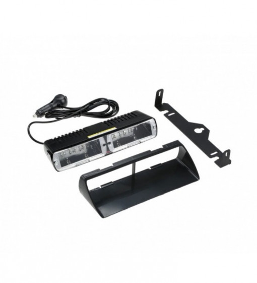Lampa parbriz profesionala stroboscopica rosu/albastru cu mufa bricheta , 24led, 12V , 48W - Img 2