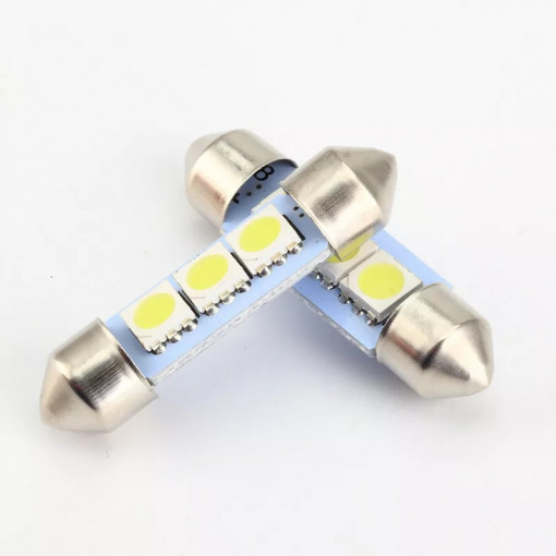 Leduri 39mm 3 smd alb 12v set - Img 2
