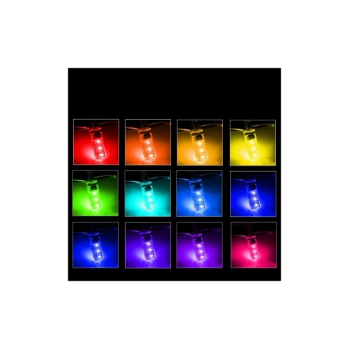 Leduri t10 w5w RGB multicolore cu telecomanda - Img 2