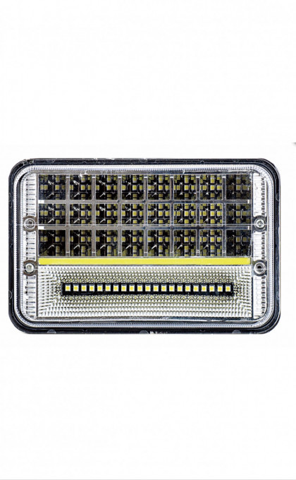 Proiector LED cu DRL 45W , 2 faze 12/24V, alb 6000k