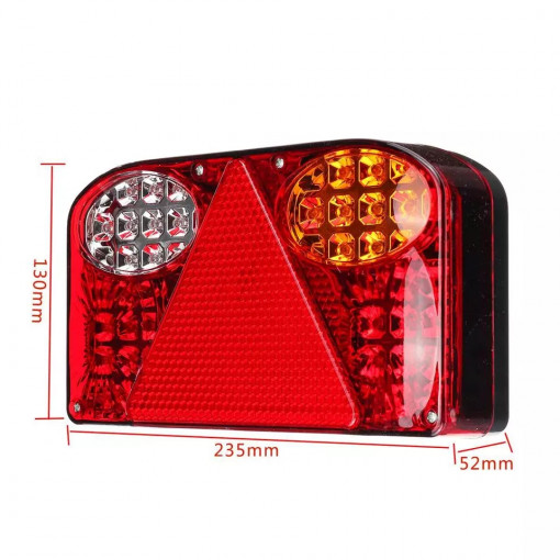 Set 2 lampi led cu triunghi reflector pentru remorca/camion, 12v-24v - Img 2