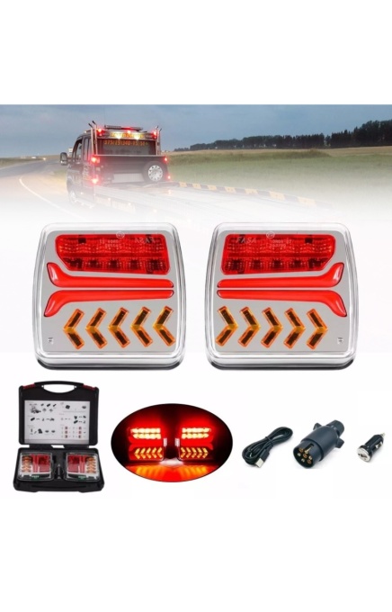 Set 2 lampi stop LED auto wireless, fixare magnetica, 12-24V, fara fir - Img 3