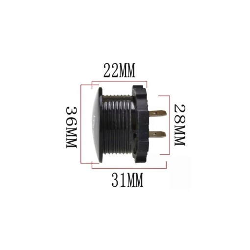 Voltmetru 12-24V /5-30V cu LED Rosu - Img 2