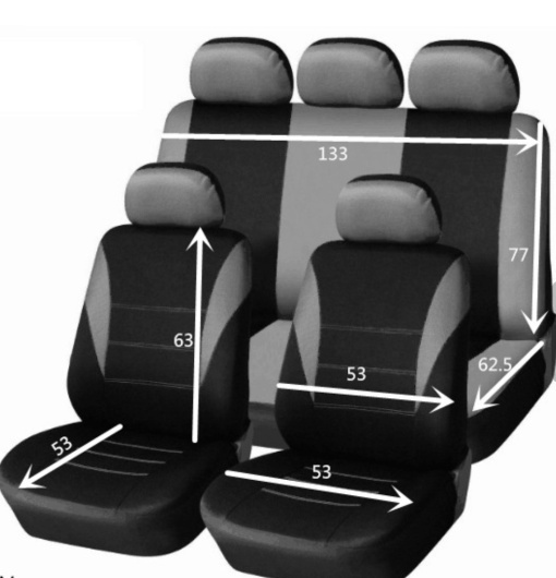 Huse universale pentru scaun, gri + negru, pentru autoturism - Img 2
