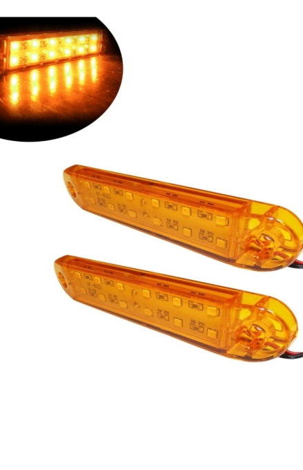 Lampa laterala cu 12 smd pentru gabarit, portocaliu, 12v-24v, 5+1 GRATIS - Img 2