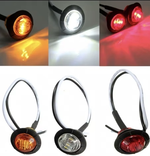 Lampa pentru bullbar/ gabarit cu led 12v-24v, rosu ( o fata luminaoasa) - Img 2