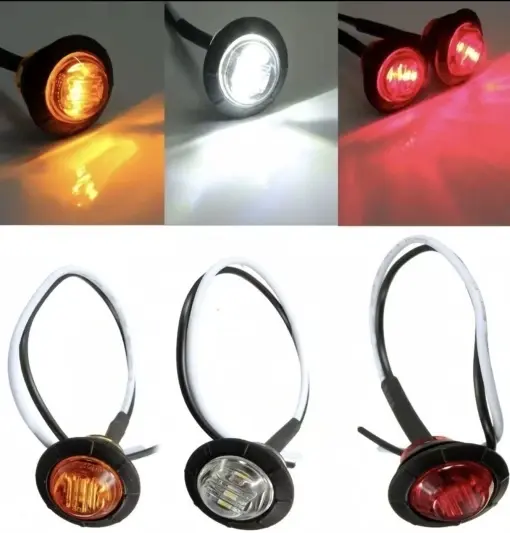 Lampa pentru bullbar/ gabarit cu led 12v-24v, rosu ( o fata luminoasa) - Img 2