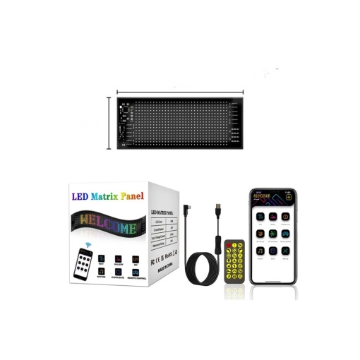 Panou flexibil MATRIX programabil,display RGB ,control aplicatie CU USB, 60cm X 12 cm - Img 2