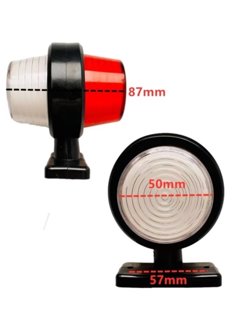 Set 2 Lampi laterale cu Led, de semnalizare pentru camion, remorcă, rulotă,alb-roșu, 12-24V - Img 2