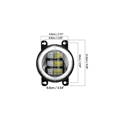 set 2 Proiectoare LED 30W, 6500 lm cu angel eyes lumina alb rece si galben 12-24V - Img 2