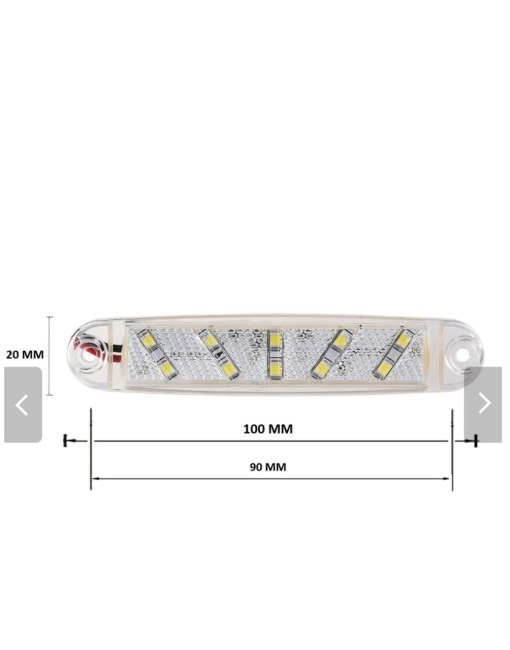 Lampa laterala cu 10 smd pentru gabarit, alb, 12v-24v, 5+1 GRATIS - Img 2