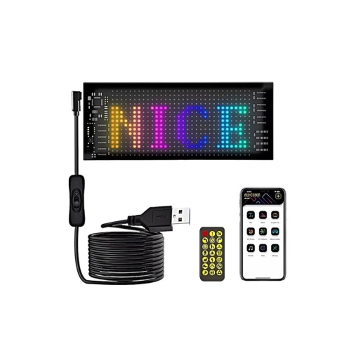 Panou flexibil MATRIX programabil,display RGB ,control aplicatie CU USB, 60cm X 12 cm - Img 3