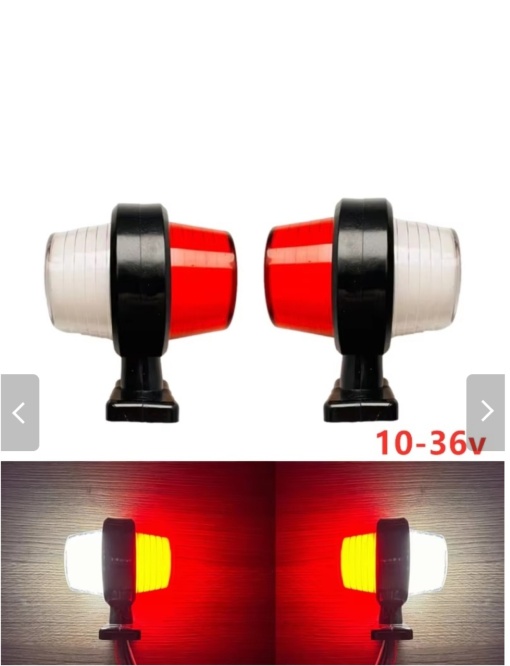 Set 2 Lampi laterale cu Led, de semnalizare pentru camion, remorcă, rulotă,alb-roșu, 12-24V - Img 3