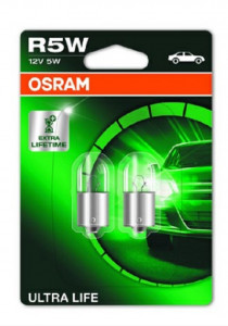 Set 2 becuri 12V R5W ultra life OSRAM