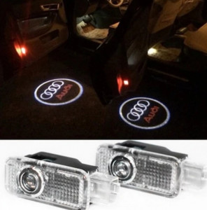 Set 2 lampi cu logo audi pentru usa