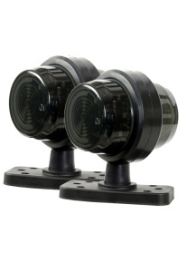 Set 2 lampi LED de semnalizare 12V-24V galben-alb, geam fumuriu