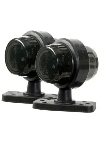 Set 2 lampi LED de semnalizare 12V-24V galben-alb, geam fumuriu