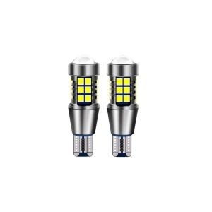 Set 2 leduri t15 w16w cu lupa , 27 smd, canbus , alb 6000k