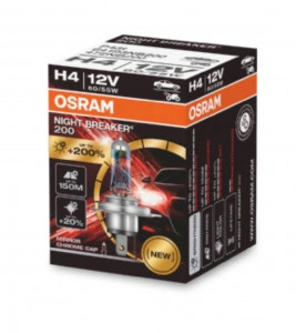 Bec 12V H4 60/55 W night breaker +200% OSRAM