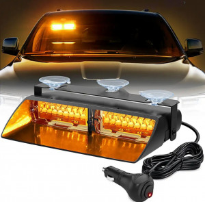 Lampa parbriz profesionala stroboscopica portocalie cu mufa bricheta , 24led, 12V , 48W