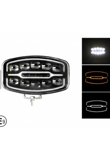 Proiector led universal de mare putere, 12V - 24V, cu lumină DRL alb-galben,