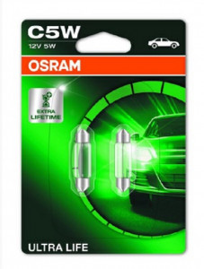 Set 2 becuri 12V C5W ultra life OSRAM