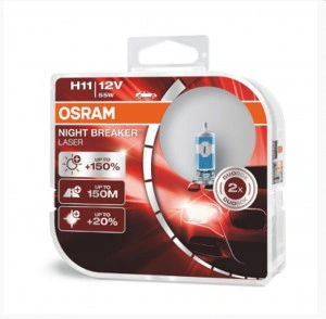 Set 2 becuri 12V H11 55 W night breaker laser nextgen +150% OSRAM