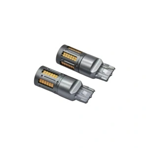 Set 2 becuri o faza T20 84SMD Canbus 12V-24V nonpolar lumina galbena