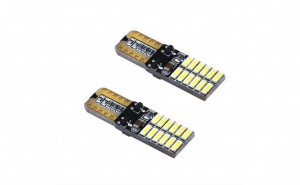 set 2 leduri t10 w5w placuta 24 smd, canbus, 24v