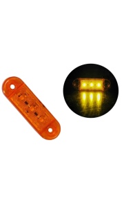 lampa laterala cu 3 smd , lumina galbena 6000k , 12v-24v, 5+1 GRATIS