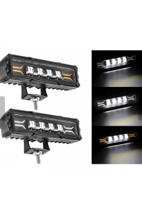 Proiector led de mare putere, 12V - 24V, cu lumină DRL alb-galben,