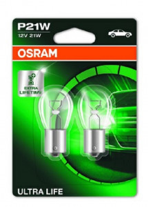 Set 2 becuri 12V P21W ultra life OSRAM