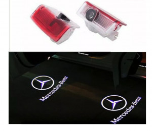 Set 2 lampi cu logo mercedes pentru usa