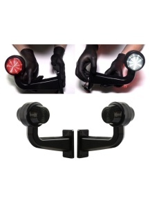 Set 2 lampi de gabarit cu led 12v-24v, brat la 90°, rosu+ alb geam fumuriu