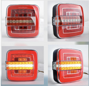 Set 2 Lampi stop patrate cu semnalizare dinamica , 12v