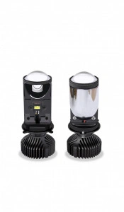 Set de 2 becuri led H4 cu lupa si canbus, 12v, alb 6000k, + LEDURI POZITIE SAU NUMAR GRATIS