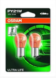 Set 2 becuri 12V PY21W ultra life OSRAM