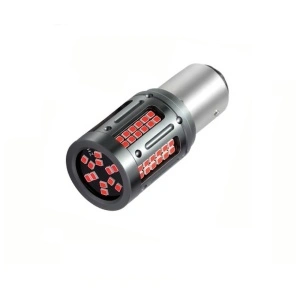 Set 2 becuri o faza py21w BAy15S 84SMD Canbus 12V-24V nonpolar Lumina rosie