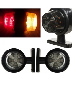 Set 2 Lampi led pentru gabarit 12v-24v rosu+ galben geam fumuriu