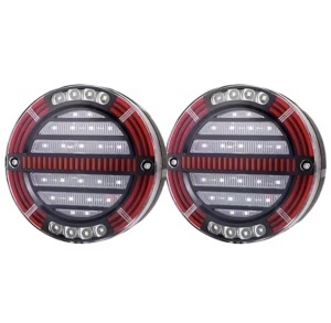 Set 2 lampi rotunde cu contur neon, semnal dinamic, 12v-24v