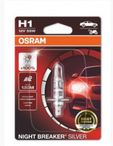 Bec 12V H1 55 W night breaker silver +100% OSRAM