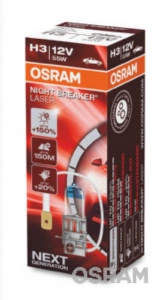 Bec 12V H3 55 W night breaker laser nextgen +150% OSRAM