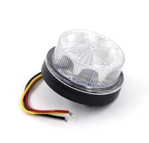 Girofar led Mini cu lumina alba si efect de roatie sau flash, 12v-24v,