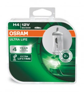 Set 2 becuri 12V H4 60/55 W ultra life OSRAM