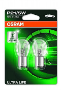 Set 2 becuri 12V P21/5W ultra life OSRAM