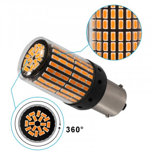 Set 2 leduri p21w ba15s lumina portocalie, 157 smd , super canbus 12v
