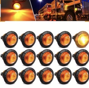 Lampa pentru bullbar/gabarit cu led 12v-24v, galben ( o fata luminaoasa)