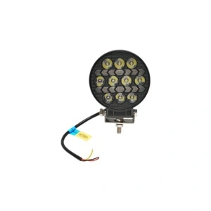 Proiector rotund LED cu DRL 9-80V, 76W, alb-galben, carcasa aluminiu